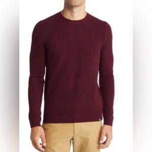 Brax Rick Wool Blend Crewneck Sweater in Port